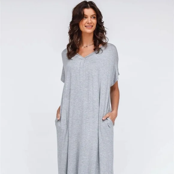 Casual Gray Maxi Dress - Picture 1 of 2